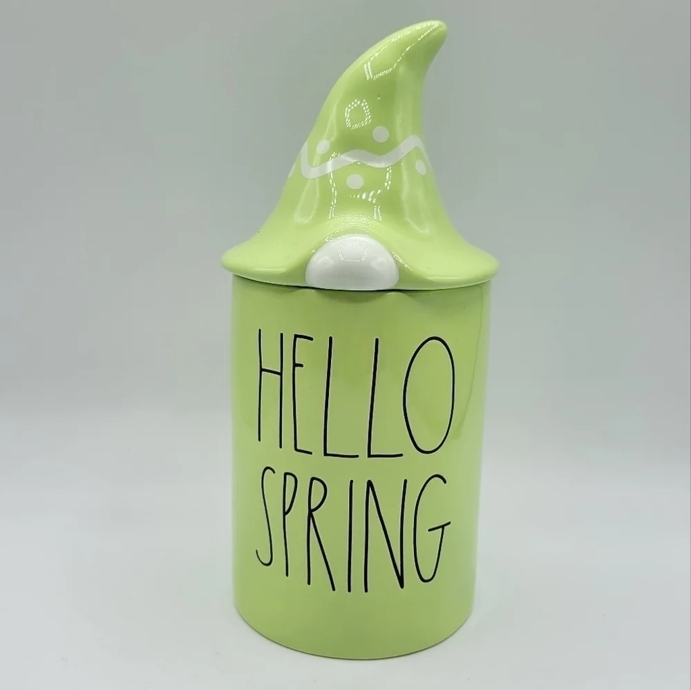 Rae Dunn Hello Spring Knome Candle Garden Mint